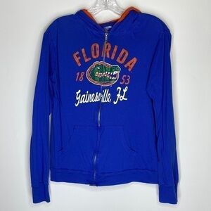 Pro Edge Florida Gators Full Zip Blue Hooded Sweatshirt Size Large